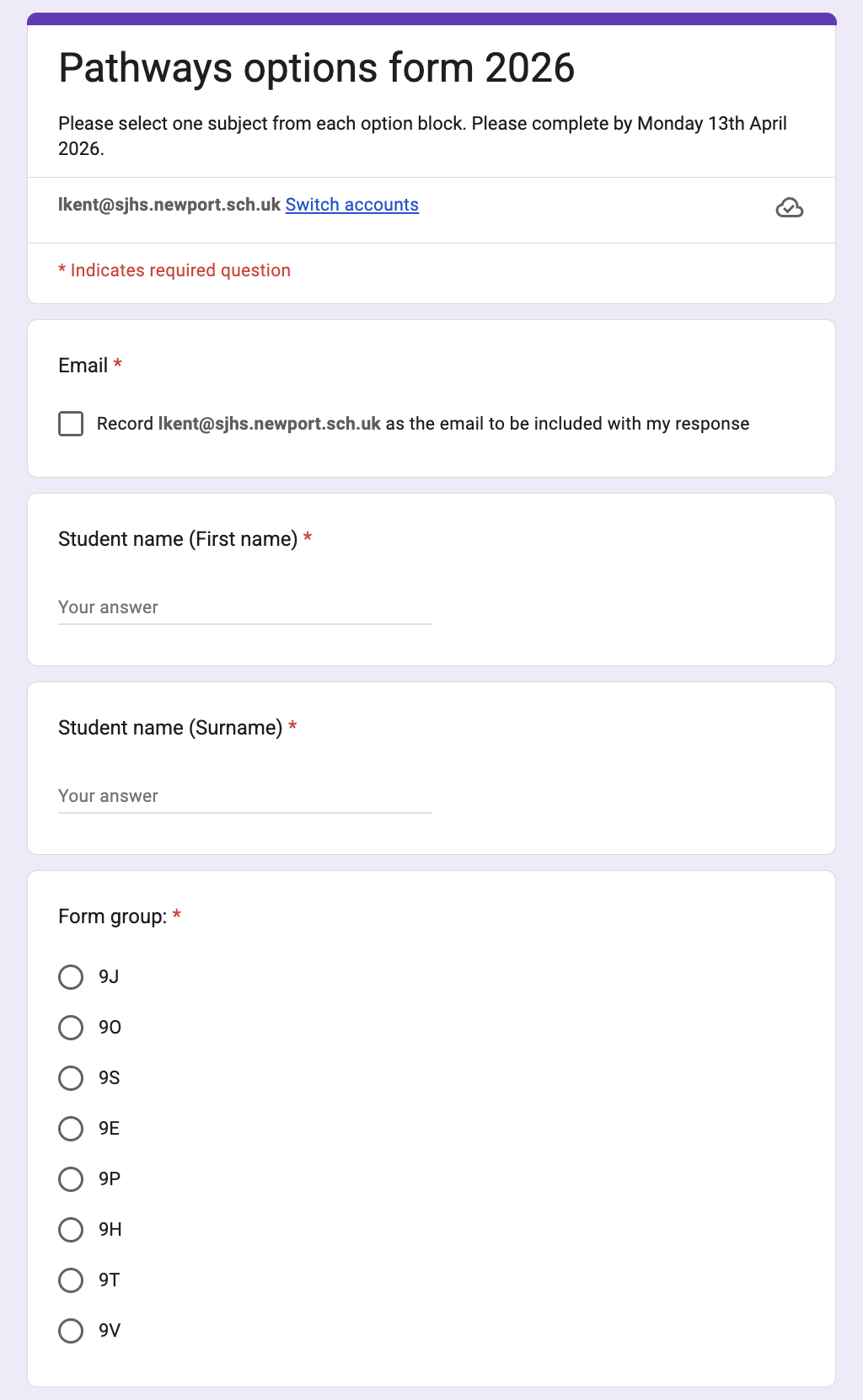 Google Form 2026 Link